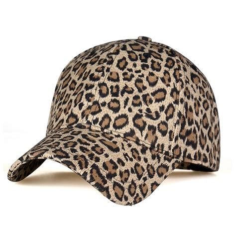 leopard print fitted hat.